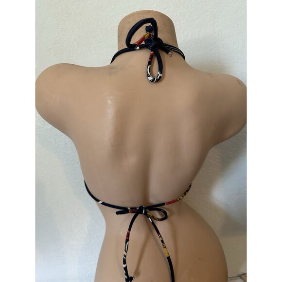 Vintage Budweiser Triangle String Bikini Top Only King Of Beer Bud Navy Swim - Picture 13 of 13